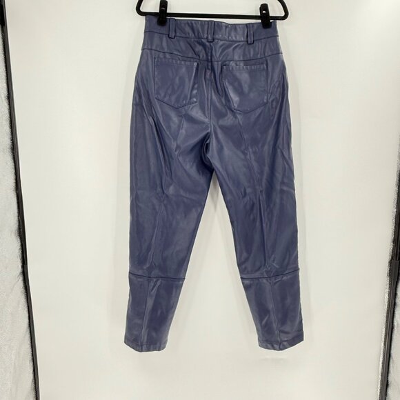 Ronny Kobo Collective Navy Blue Faux Leather Pants Size 10 - Picture 3 of 14